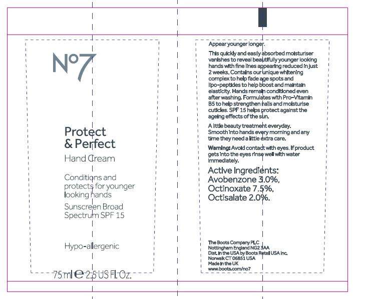 No7 Protect and Perfect Hand Cream Sunscreen Broad Spectrum SPF 15